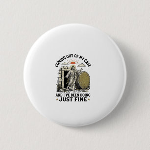 Coming Out of My Cave Christian Resurrection Shirt Button