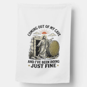 Coming Out of My Cave Christian Resurrection Shirt House Flag