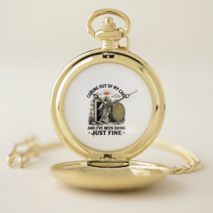 Coming Out of My Cave Christian Resurrection Shirt Pocket Watch