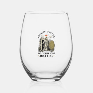 Coming Out of My Cave Christian Resurrection Shirt Stemless Wine Glass
