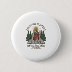 Coming Out of My Cave Resurrection Lyric Shirt Des Button