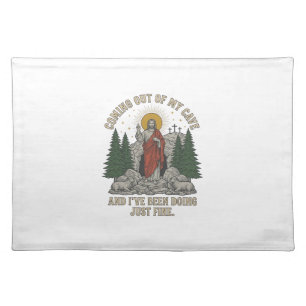 Coming Out of My Cave Resurrection Lyric Shirt Des Cloth Placemat