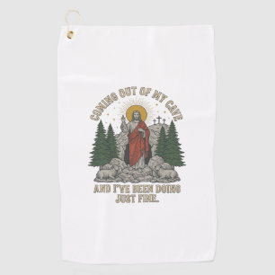Coming Out of My Cave Resurrection Lyric Shirt Des Golf Towel