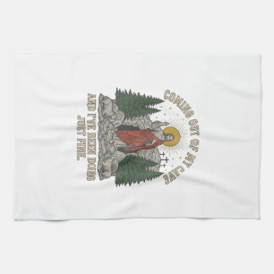Coming Out of My Cave Resurrection Lyric Shirt Des Kitchen Towel