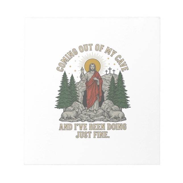 Coming Out of My Cave Resurrection Lyric Shirt Des Notepad (Front)