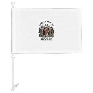 Coming Out of My Cave Vintage Religious Funny Shir Car Flag