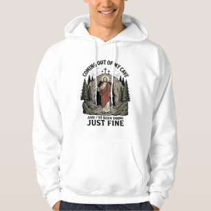 Coming Out of My Cave Vintage Religious Funny Shir Hoodie