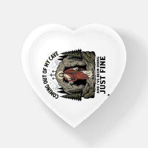 Coming Out of My Cave Vintage Religious Funny Shir Paperweight