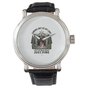 Coming Out of My Cave Vintage Religious Funny Shir Watch