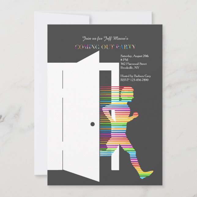 Coming Out Of The Closet Invitation (Front)