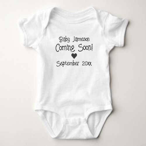 Coming Soon Baby Pregnancy Announcement Heart Baby Bodysuit