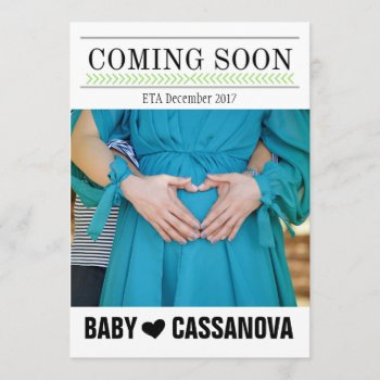 Coming Soon Baby Pregnancy Photo Announcement by theMRSingLink at Zazzle