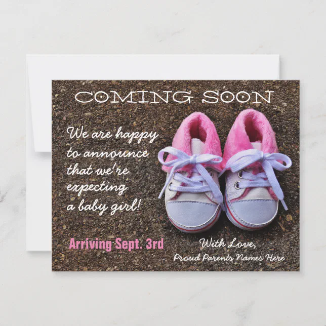 Coming Soon Baby Shoes Pregnancy Announcement Zazzle