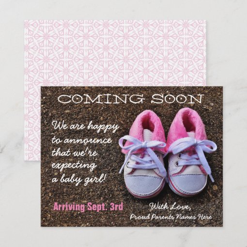 Coming Soon Baby Shoes Pregnancy Announcement Zazzle