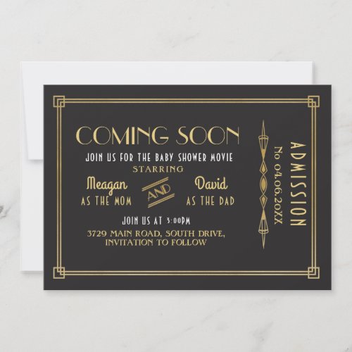 Coming Soon Baby Shower Movie Ticket Party Save The Date