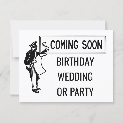 Coming Soon Birthday Wedding or Party Retro Invitation