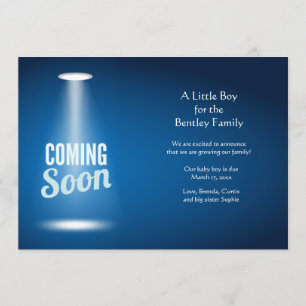 Coming Soon Boy Pregnancy Announcement