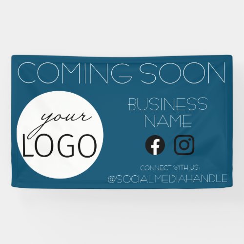 Coming Soon Business Logo Social Media Outdoor Banner