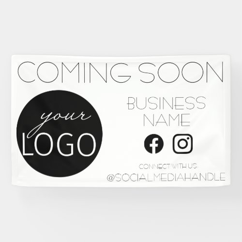 Coming Soon Business Logo Social Media Outdoor Banner