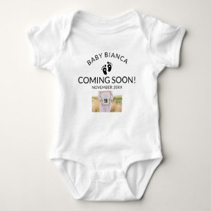 Coming Soon Custom Pregnancy Photo Announcement Baby Bodysuit
