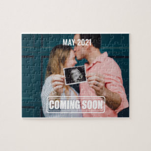 coming soon funny baby/birth announcement pregnant jigsaw puzzle