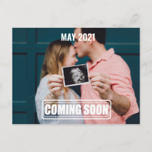 coming soon funny baby/birth announcement pregnant postcard