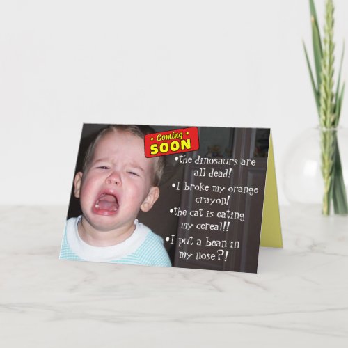 Coming Soon Funny Customizable Baby Shower Card