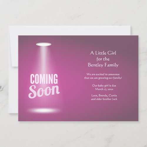 Coming Soon Girl Pregnancy Announcement