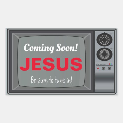 Coming Soon Jesus TV  Rectangular Sticker