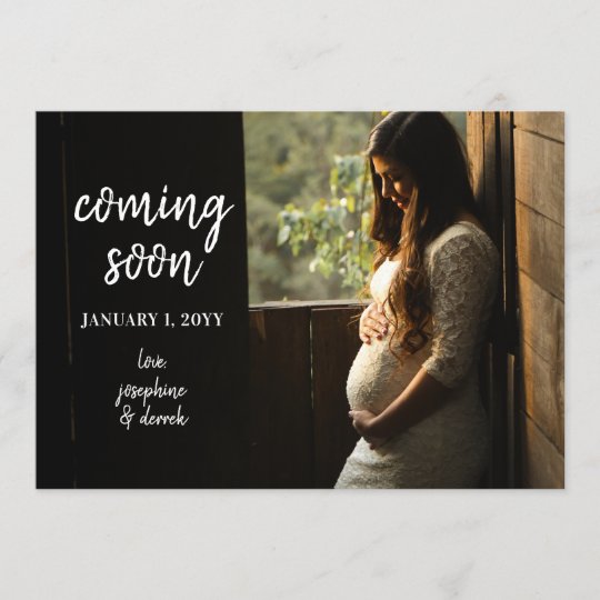 Coming Soon Maternity Photo Baby Announcement Zazzle Com