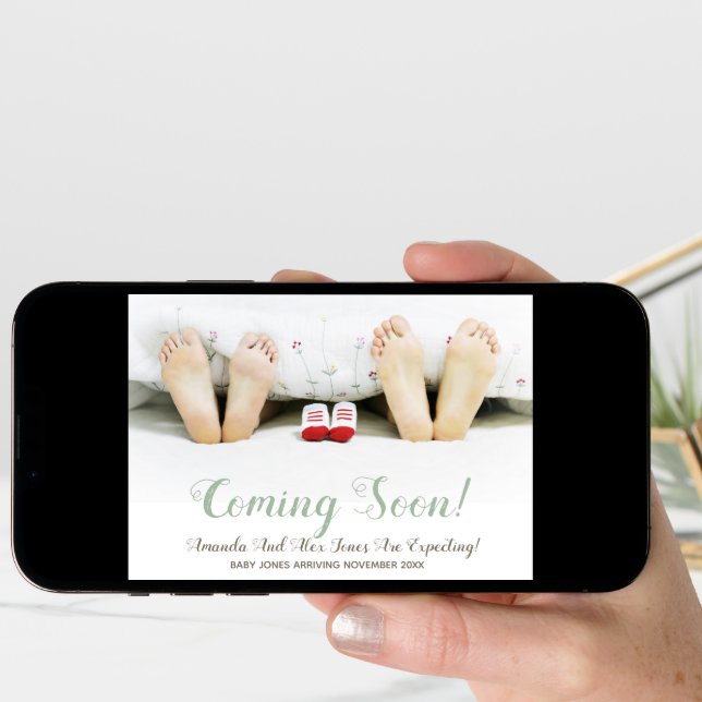 Coming Soon Modern Photo Pregnancy Announcement (Front Digital)