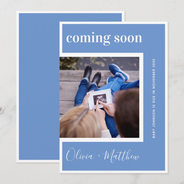 Coming Soon Modern Photo Pregnancy Announcement (Front/Back)