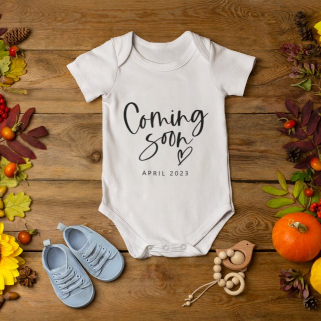 Coming Soon New Baby Announcement Unisex Baby Bodysuit (Creator Uploaded)
