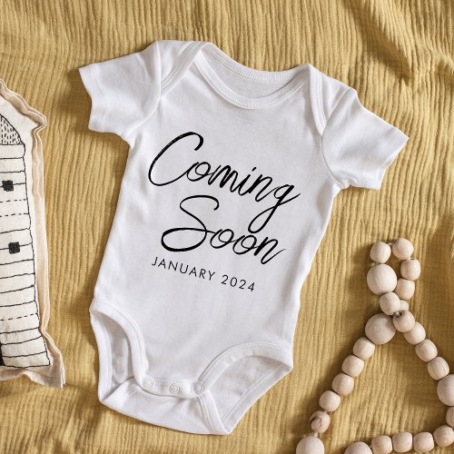 Coming Soon New Baby  Announcement Unisex Baby Bodysuit