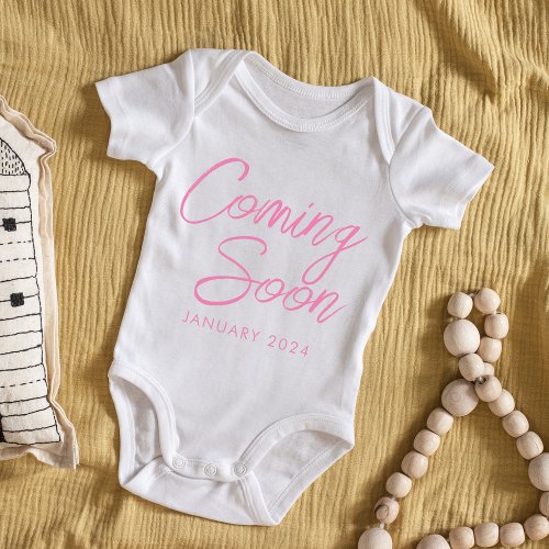 Coming Soon New Baby Girl Announcement  Baby Bodysuit