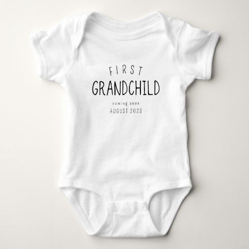 Coming Soon New Grandparent Date Baby Announcement Baby Bodysuit
