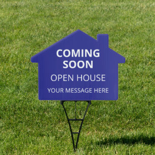 Coming Soon Open House House Shaped Real Estate Sign