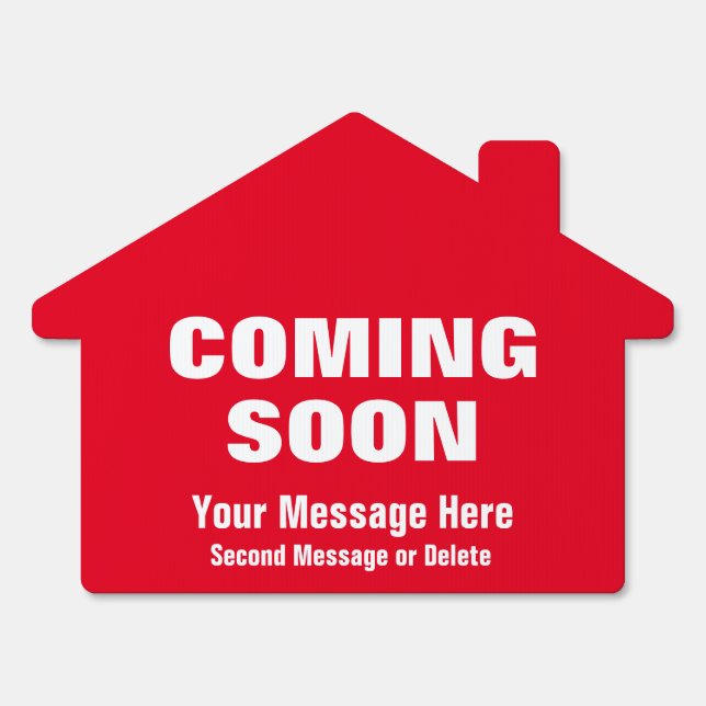 Coming Soon Open House Real Estate Red Sign (Front)