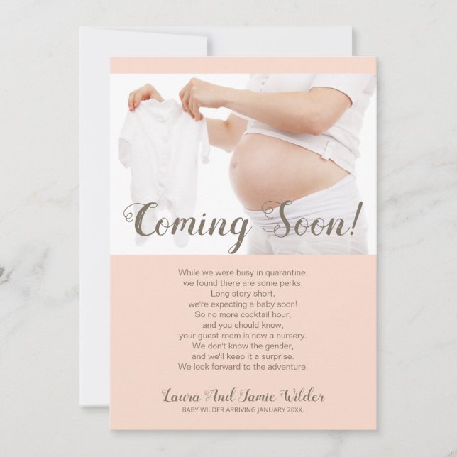 Coming Soon Photo Pregnancy Announcement (Front)