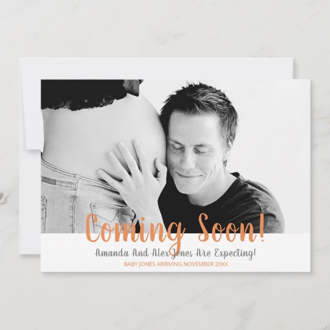 Coming Soon Photo Pregnancy Announcement (Front)