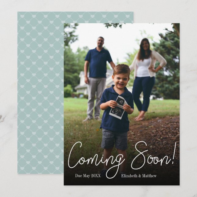 Coming Soon Photo Pregnancy Announcement Card (Front/Back)