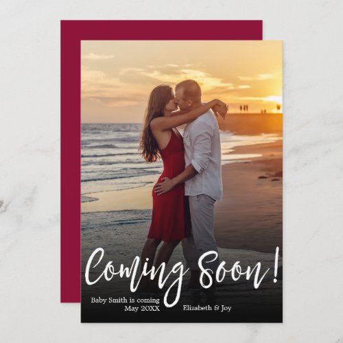 Coming Soon Photo Pregnancy Announcement Cards