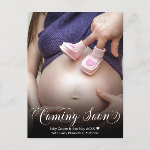 Coming Soon Photo Pregnancy Announcement Postcard