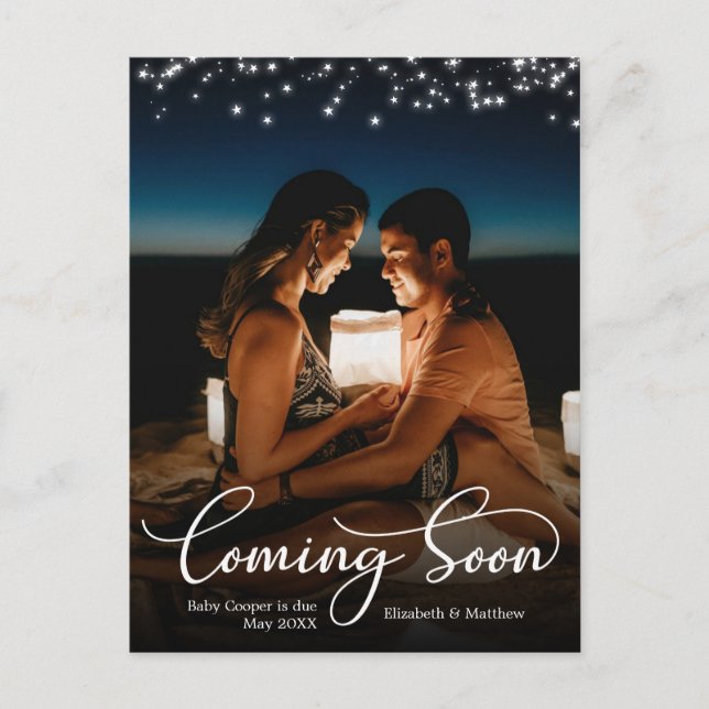 Coming Soon Photo Pregnancy Announcement Postcard (Front)
