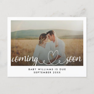 Coming Soon Photo Pregnancy Announcement Postcard