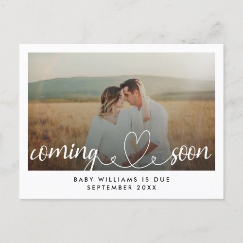 Coming Soon Photo Pregnancy Announcement Postcard