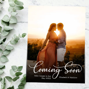 Coming Soon Photo Pregnancy Announcement Postcard