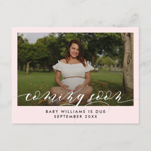 Coming Soon Photo Pregnancy Announcement Postcard