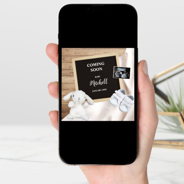 Coming Soon Photo Social Media Pregnancy Announcement (Front Digital)