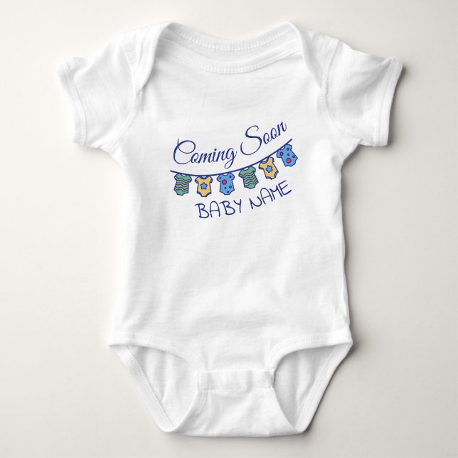 Coming Soon Pregnancy Announcement Baby Baby Bodysuit (Front)